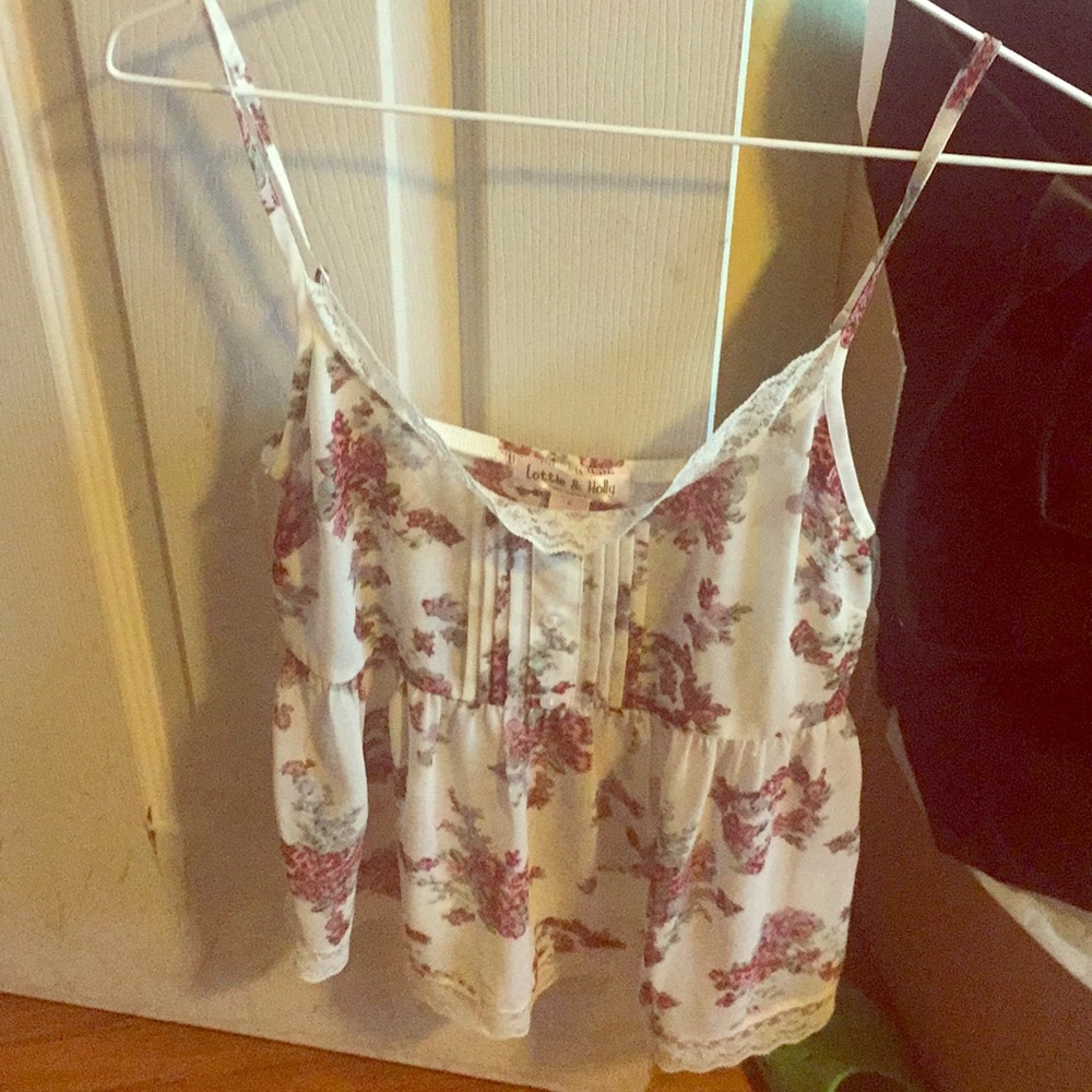 Sheer floral lace cami